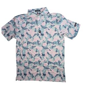 Bad Birdie Mens Core Polo Shirt Mirage Oasis Camo Golf Athletic Size S